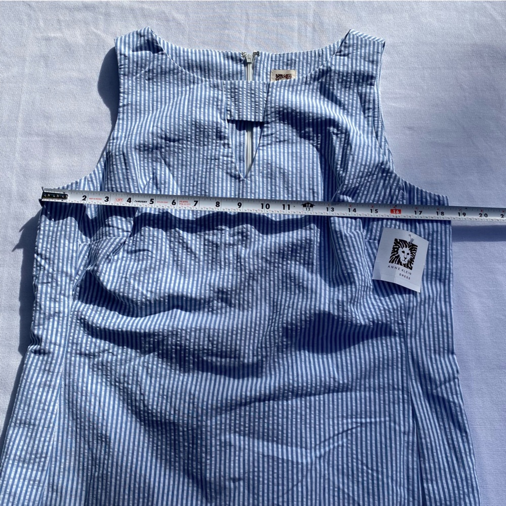 Anne Klein Blue and White Striped Dress knee length size 12 - Picture 5 of 12